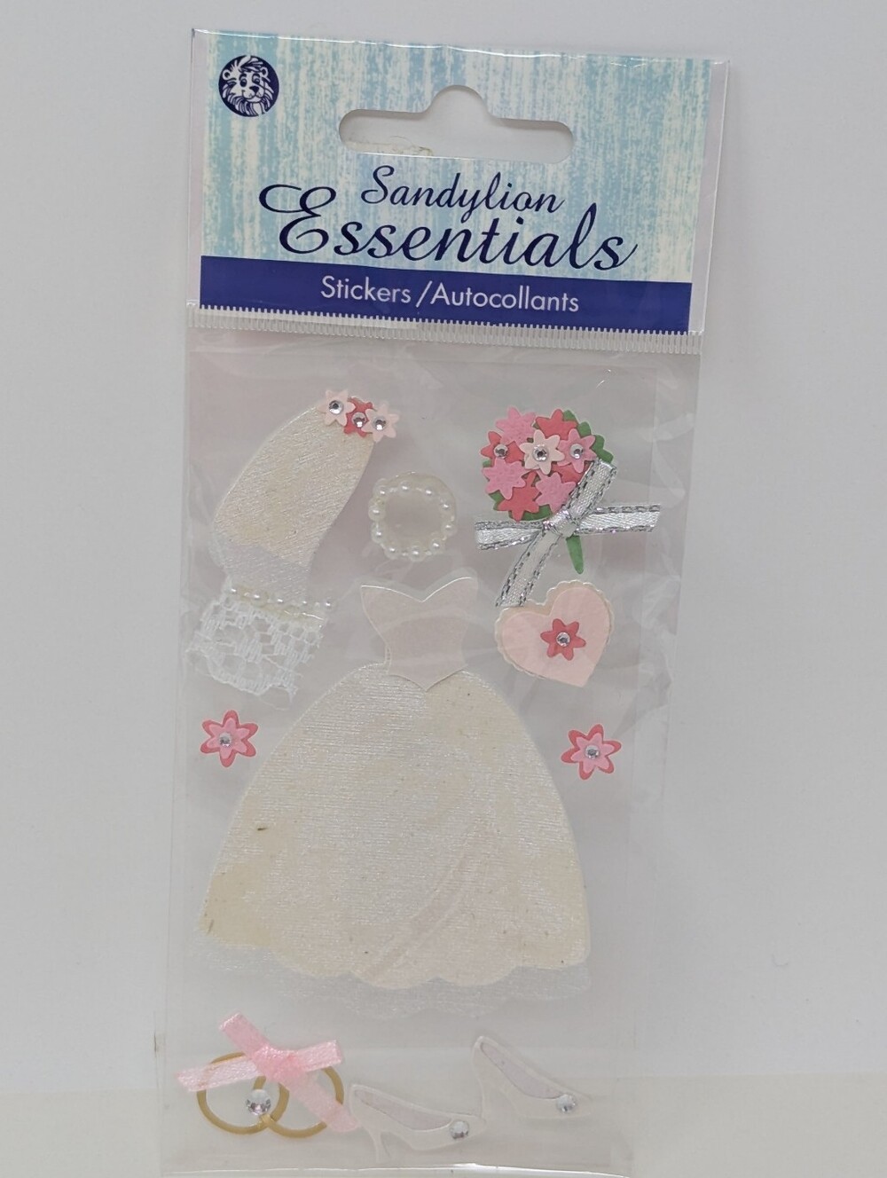 Sandylion Essentials Stickers Wedding Dress Bride Scrapbook Vintage